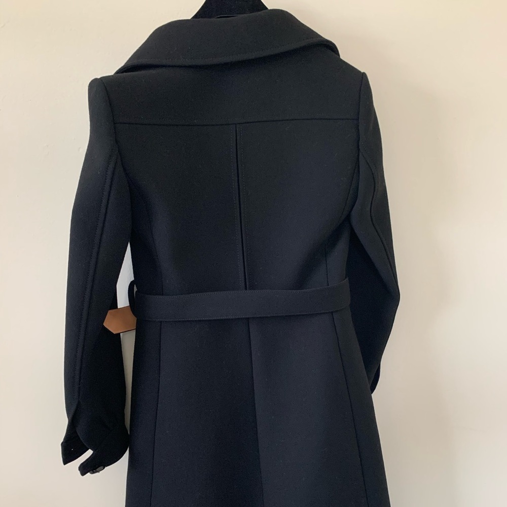 GUCCI black wool jacket large logo belt button down cuff long coat Luxury NWT - Picture 10 of 14